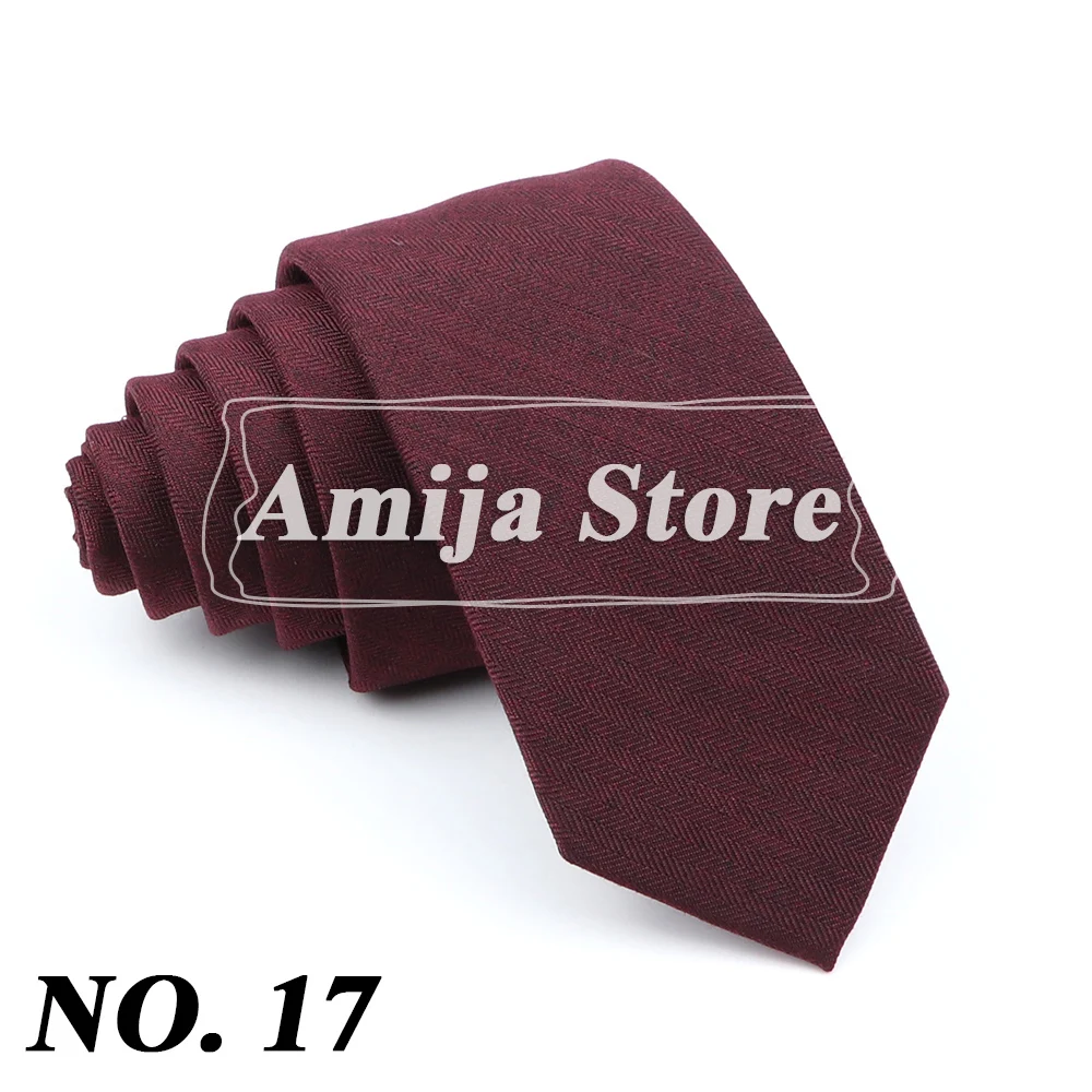 Super Weiche Wolle Baumwolle Krawatte Plaid Diamant Gestreiften Männer 6cm Dünne Krawatte Rot Blau Dunkle Farbe Smoking Anzug Männlichen geschenk Hemd Zubehör – Detail 20