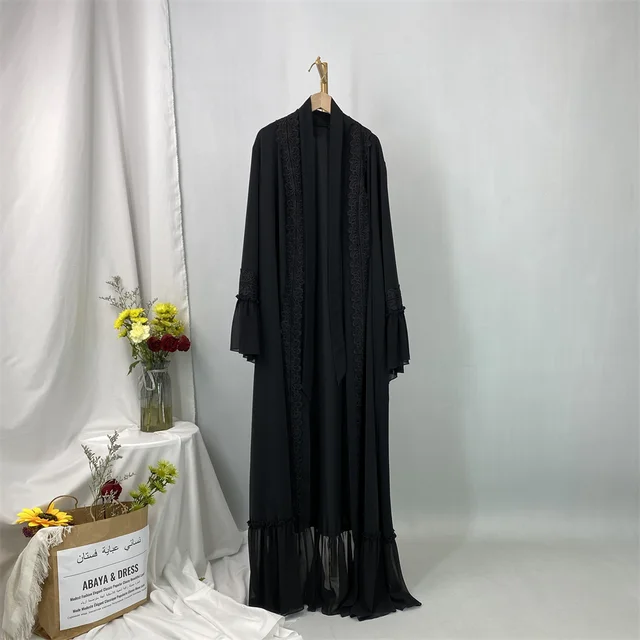 Abayas Noirs pour Femme Musulmane, Kebaya, Caftan Marocain, Kimono, Vêtements Islamiques, Ramadan Eid Dubai