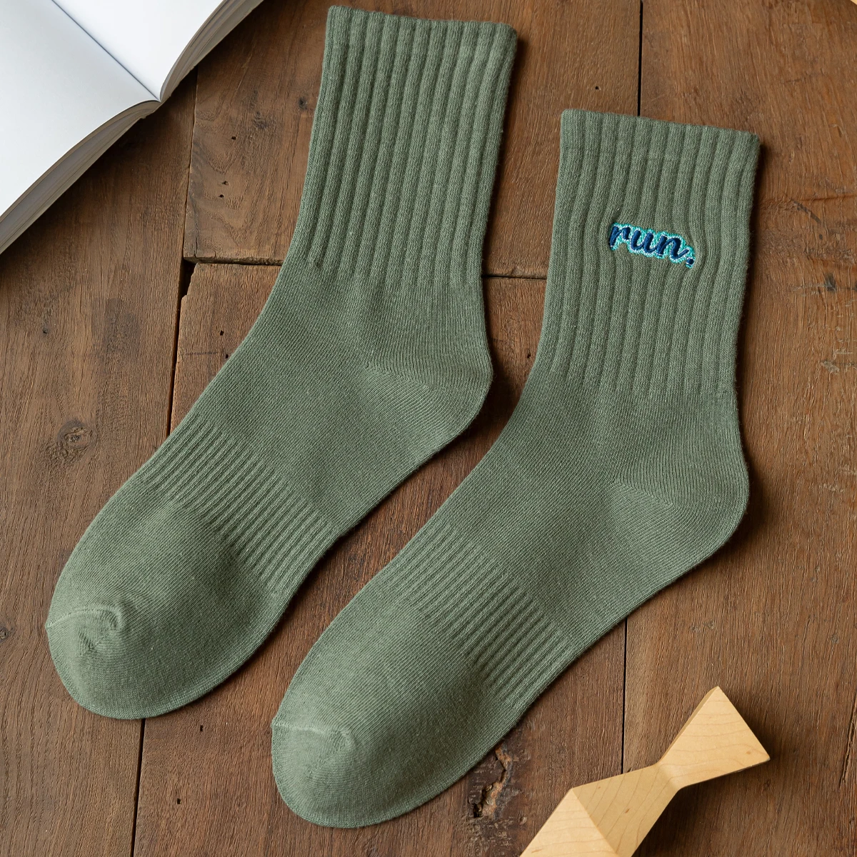 Embroidered Ribbed Tube BFF Gipsy Elastic Tube Socks Home Party Adult Sport Film Ankle Socks Badminton Short Socks High Quality