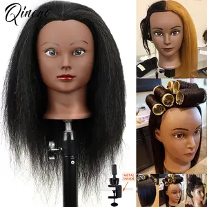 100% Real Hair Mannequin Head With Human Hair Hairdresser - Temu