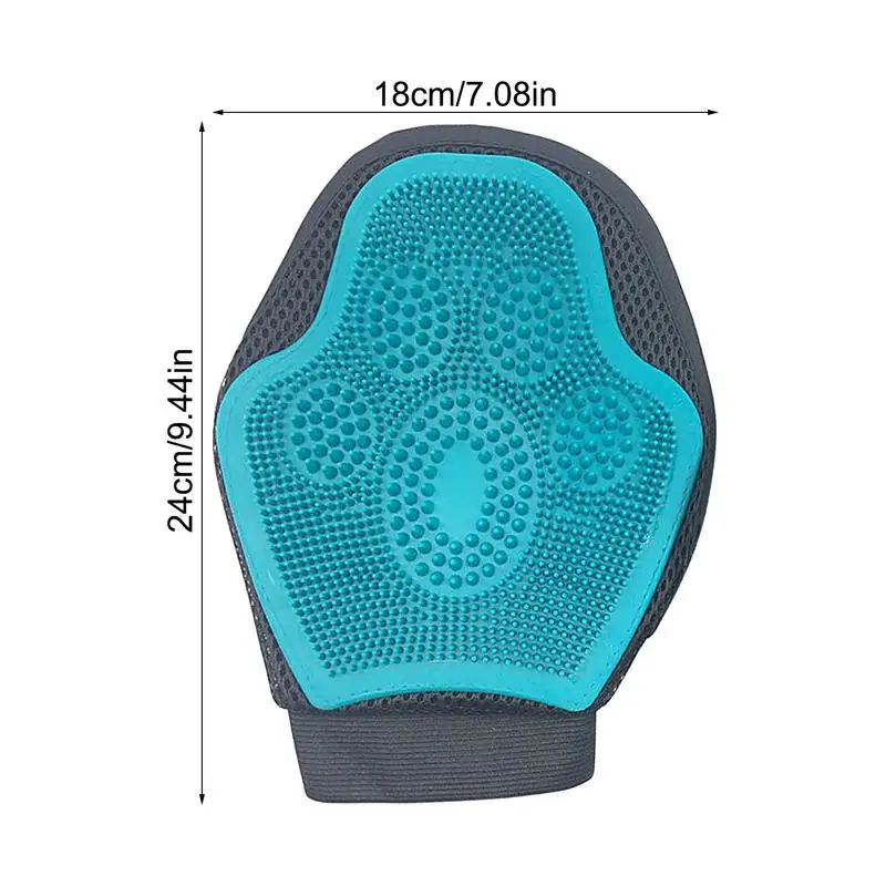 Horse Massage Gloves Pet Hair Gloves Silicone Horse Bathing Brush Breathable Dehairing Massage Scrubber