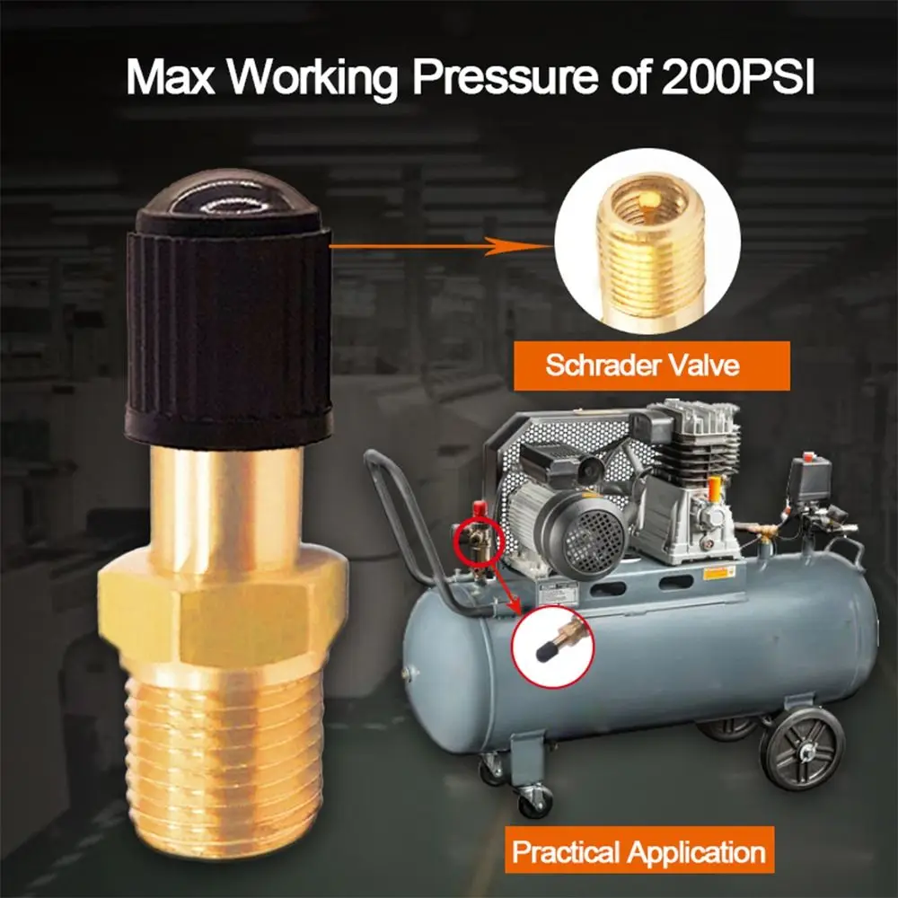 Brass Air Compressor Tank Fill Valve for Tire Inflation