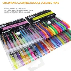 12Pcs/Set Ballpoint Pen Set Glitter Gel Pens For School Office Adult Coloring Book Journals Drawing Doodling Art Markers Gel Pen