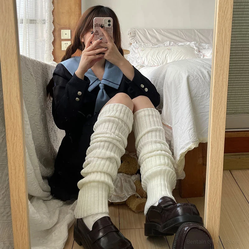 Leg Warmers Women's Leg Warmers Lolita Long Socks JK College Style Knitted 70/50/40cm