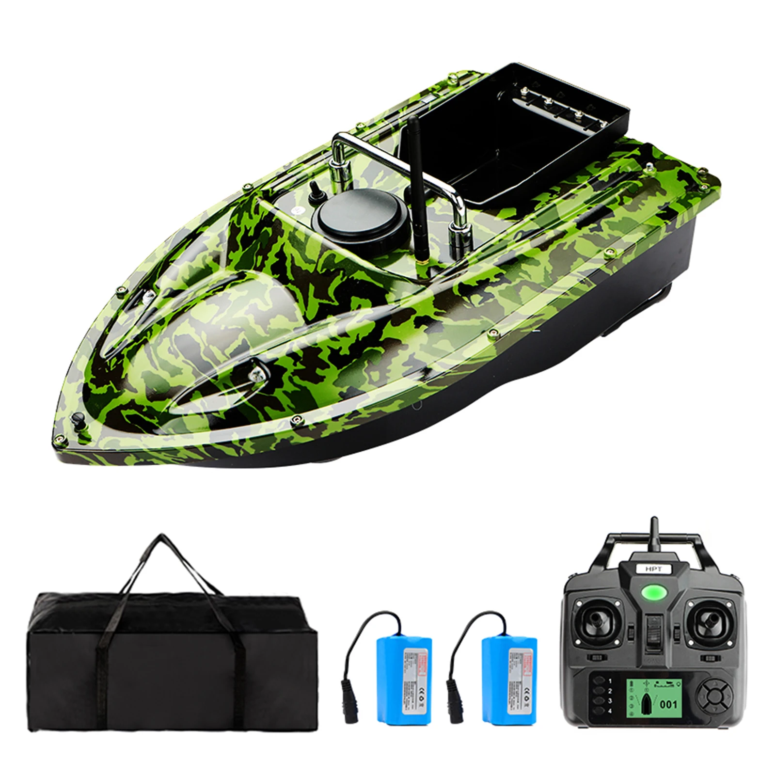 2.4GHz Remote Control Bait Boat for Fishing 500 Meters Range Double Motor  with Night Light 5200mah Battery Storage Bag Package - AliExpress