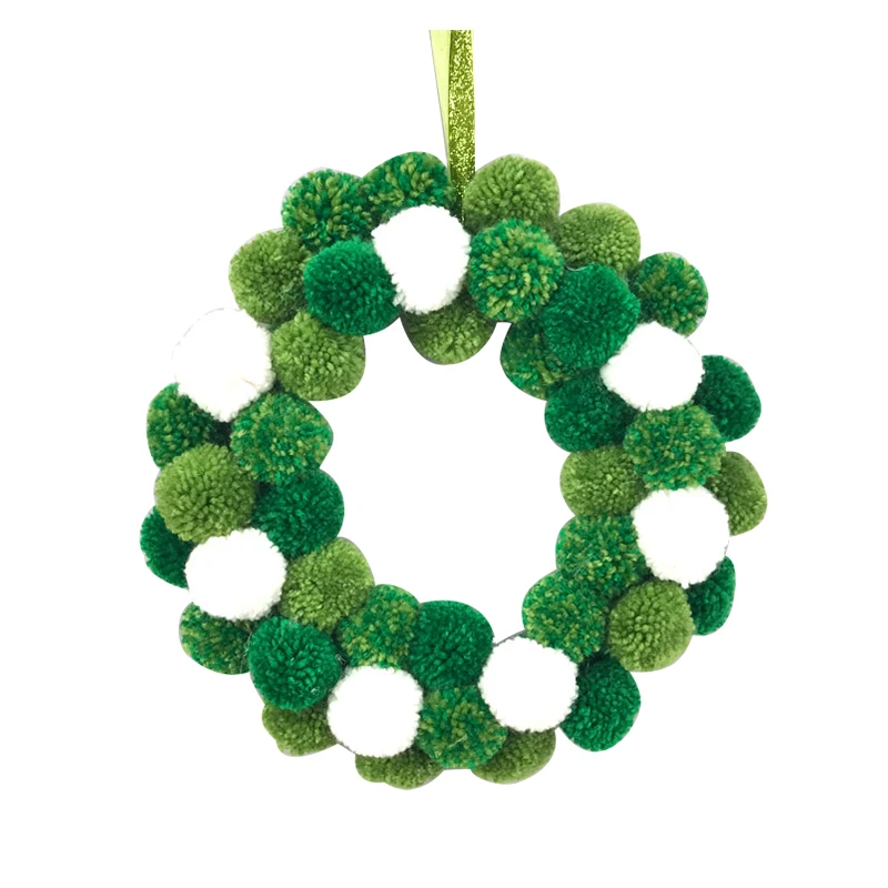 Christmas POM ball wreath door on Valentine's Day POM window decorations