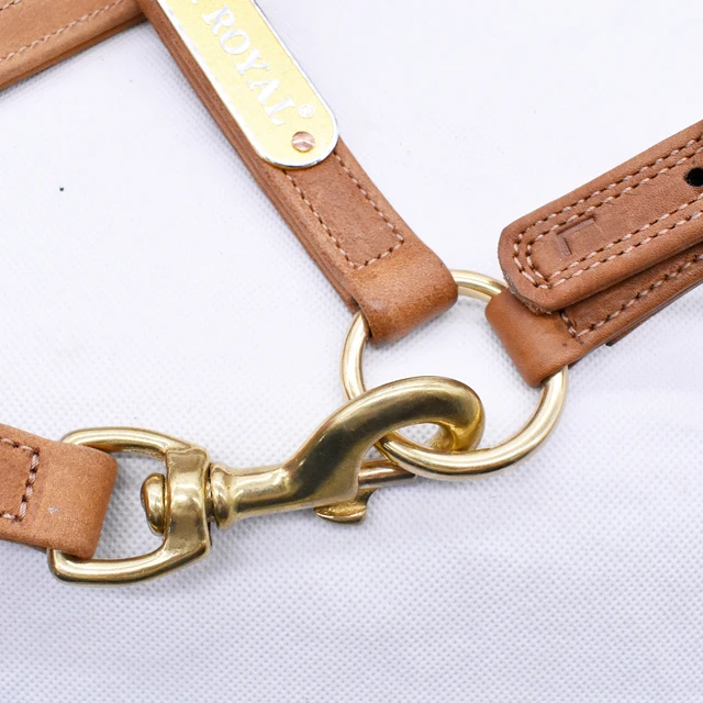 Horse Halters Horse Equipment Double Layer Leather Brass Fittings Halter 5
