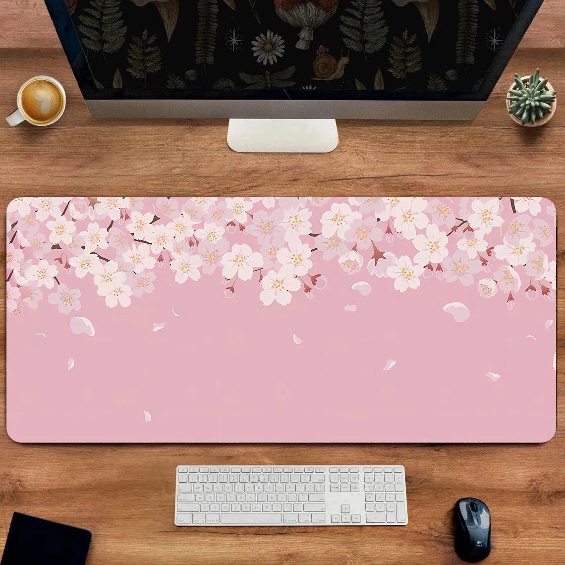 900x400 PINK Flower Mousedpad Xxl Computer Pad Mouse Large Desk Mat