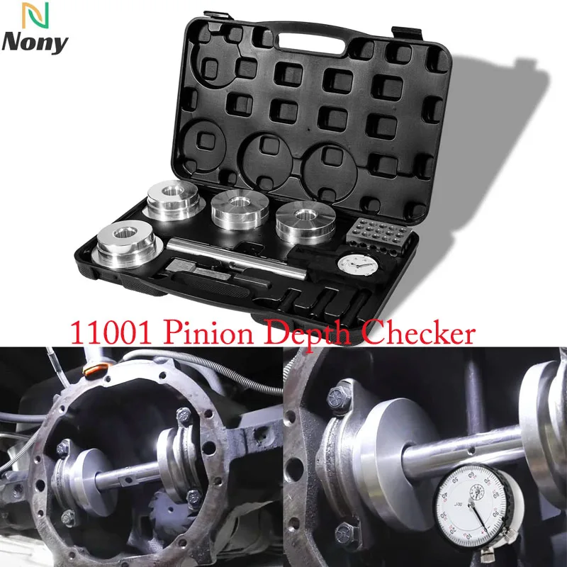 

NONY 11001 Differential Pinion Depth Checker Tool Kit For Ford 9”, 7.5", 8.8", 8”, GM 10-14 Bolts, Dana 30-80 and for Chrysler