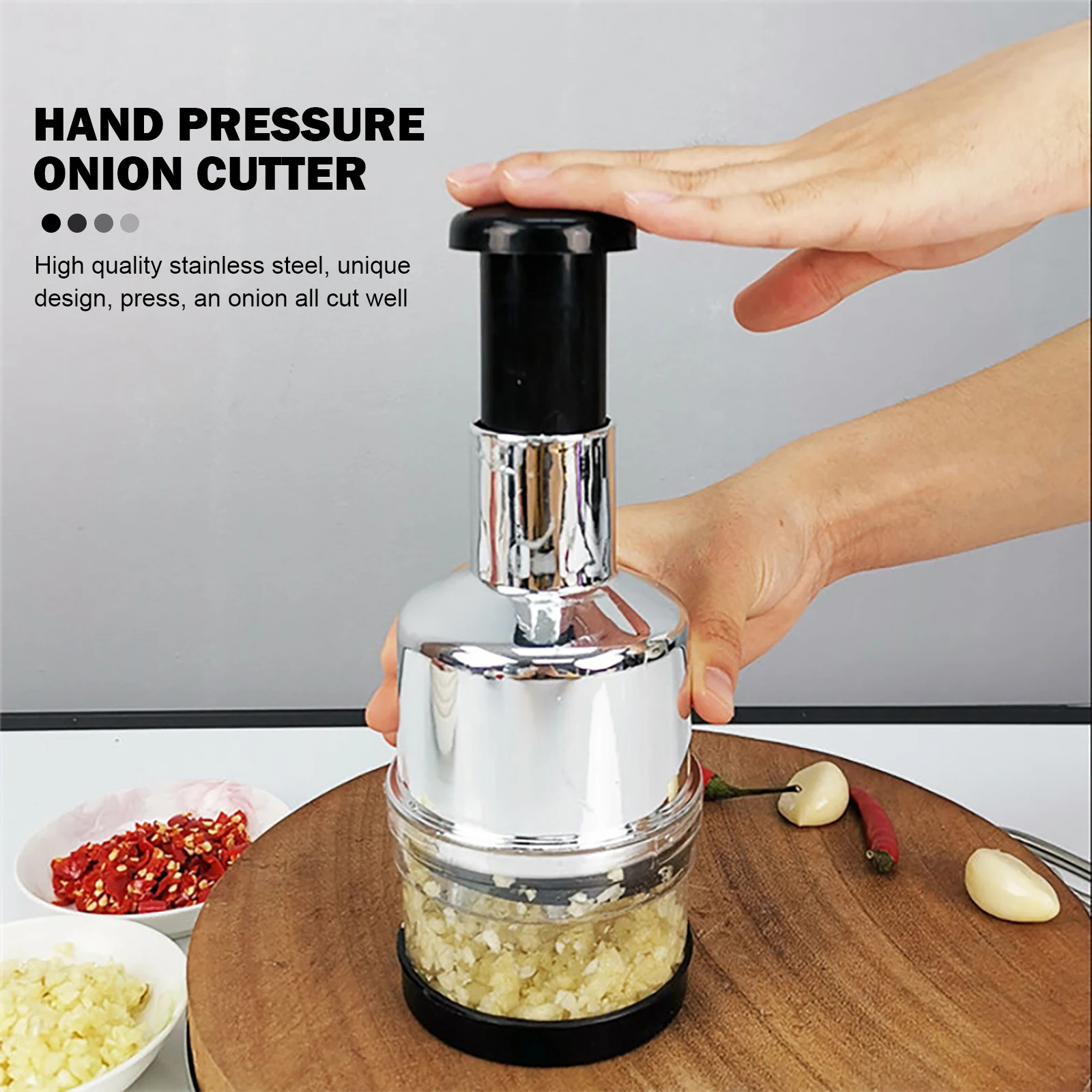 Food Chopper, Hand Chopper Dicer Easy To Clean, Manual Slap, Free Shipping  For New Users