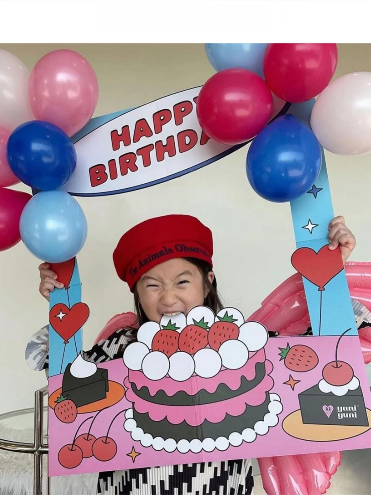 Handheld Birthday Photo Frame Balloon Decorations for Children Par Favors Celebri Birthday Props Festive Celebration Supp...