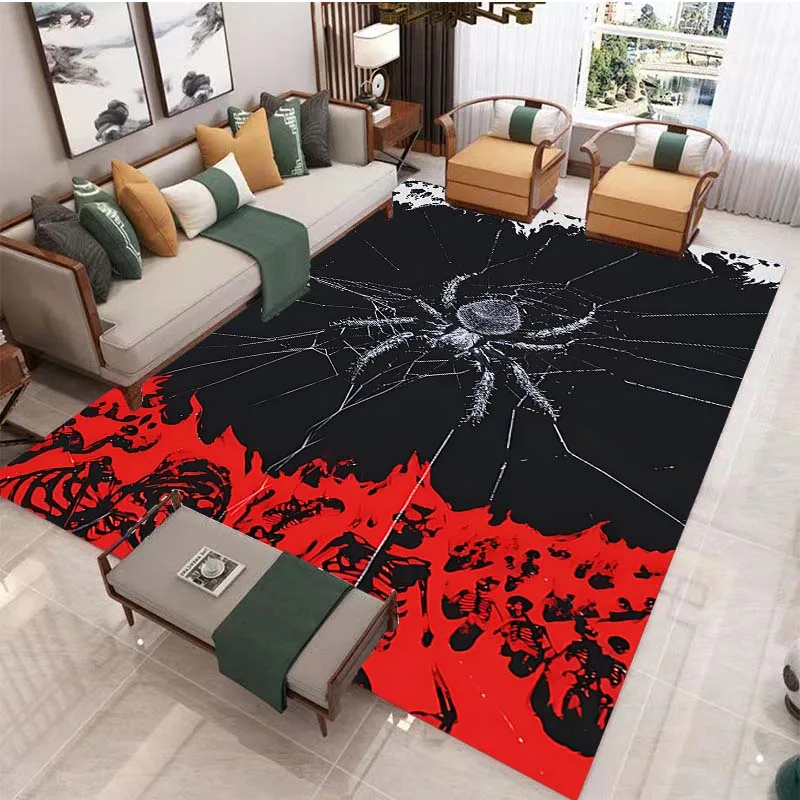 SpiderPrintCarpet3DPrintedFearHorrorMatTrickOrTreatRug
