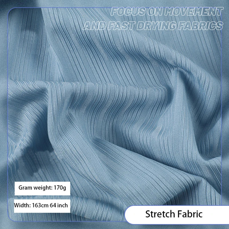 Stretch Fabric 1 Meter Line Texture Stripe Elastic Fabric Ice Soft Skin Friendly for Sportswear T-shirt Vest Suspender Top