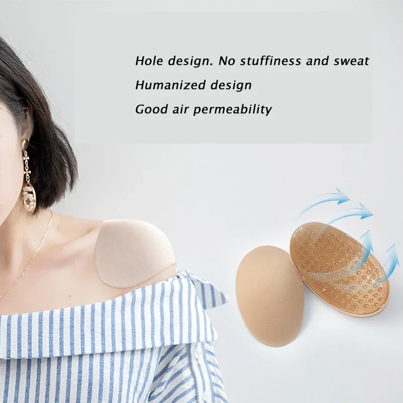 1Pair Naturally Soft Anti-Slip Shoulder Pads Silicone Shoulder Anti Slip Shoulder Enhancer Clothing Dress Sewing Accessories