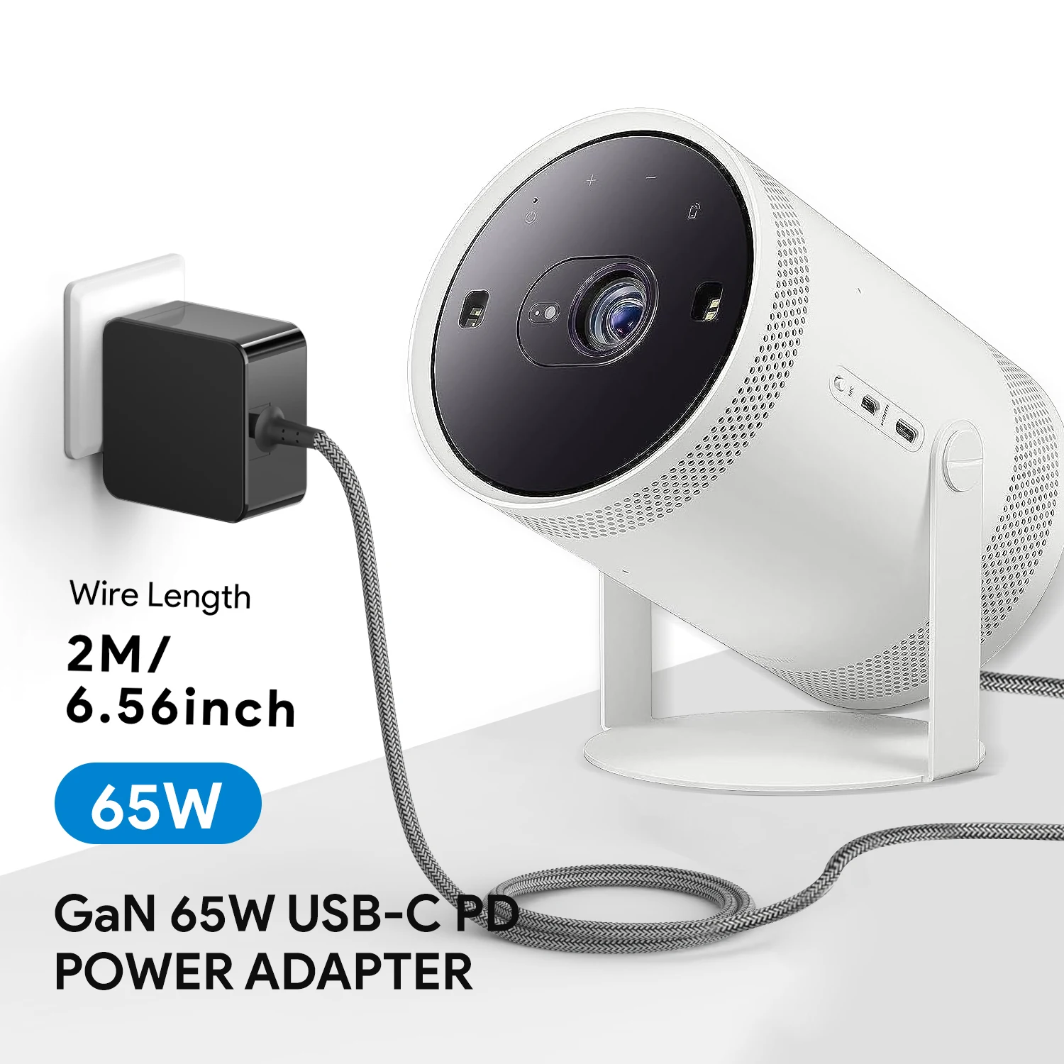 65W Type C AC Adapter for Samsung Freestyle FHD Smart Portable Projector SP-LFF3CLAX SP-LFF3CLAXXZA SP-LSP3BLA EP-TA865 Power