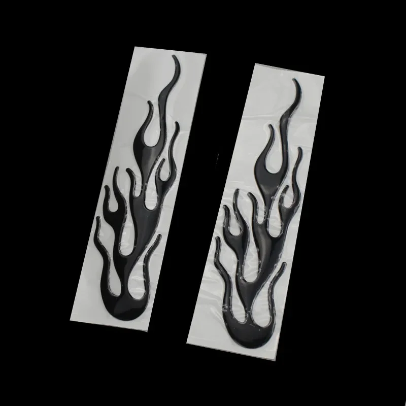 2PCS Car Motorcycle 3D Flame Fire Reflective Sticker Vinyl Decal Cruiser Chopper ATV Dual Sport bike Bobber