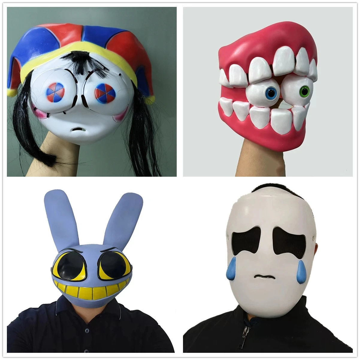 

The Amazing Digital Circus Caine Pomni JAX Face Mask Latex Helmet Halloween Cosplay Masquerade Costume Props Party Gift Kids