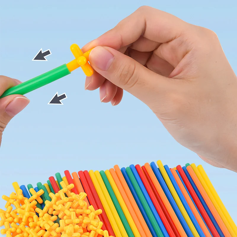 Children'S Puzzle Colorful Straw Toy Kindergarten Smart Stick Assembly House Space Construction Diy Building Blocks