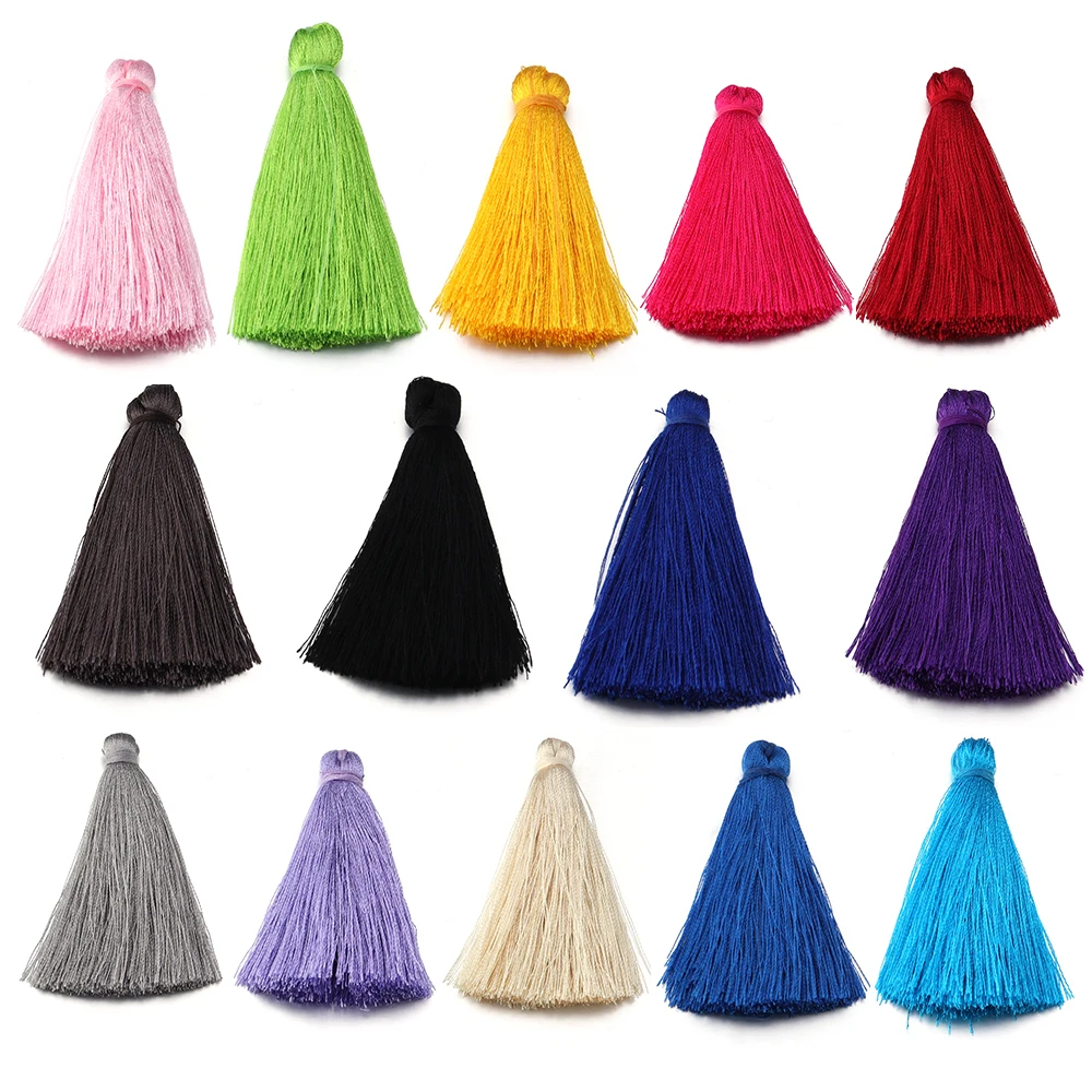 

6Pcs/Lot 60mm Polyester Tassel Pendant For Charm Headwear Jewelry Making Diy Colorful Mobile Phone Rope Accessories