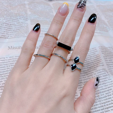 Ring Set for Women Punk Bohemia Jewelry Accessories Wedding Proposal Jewelry for Women Anillos Mujer Modern Gifts