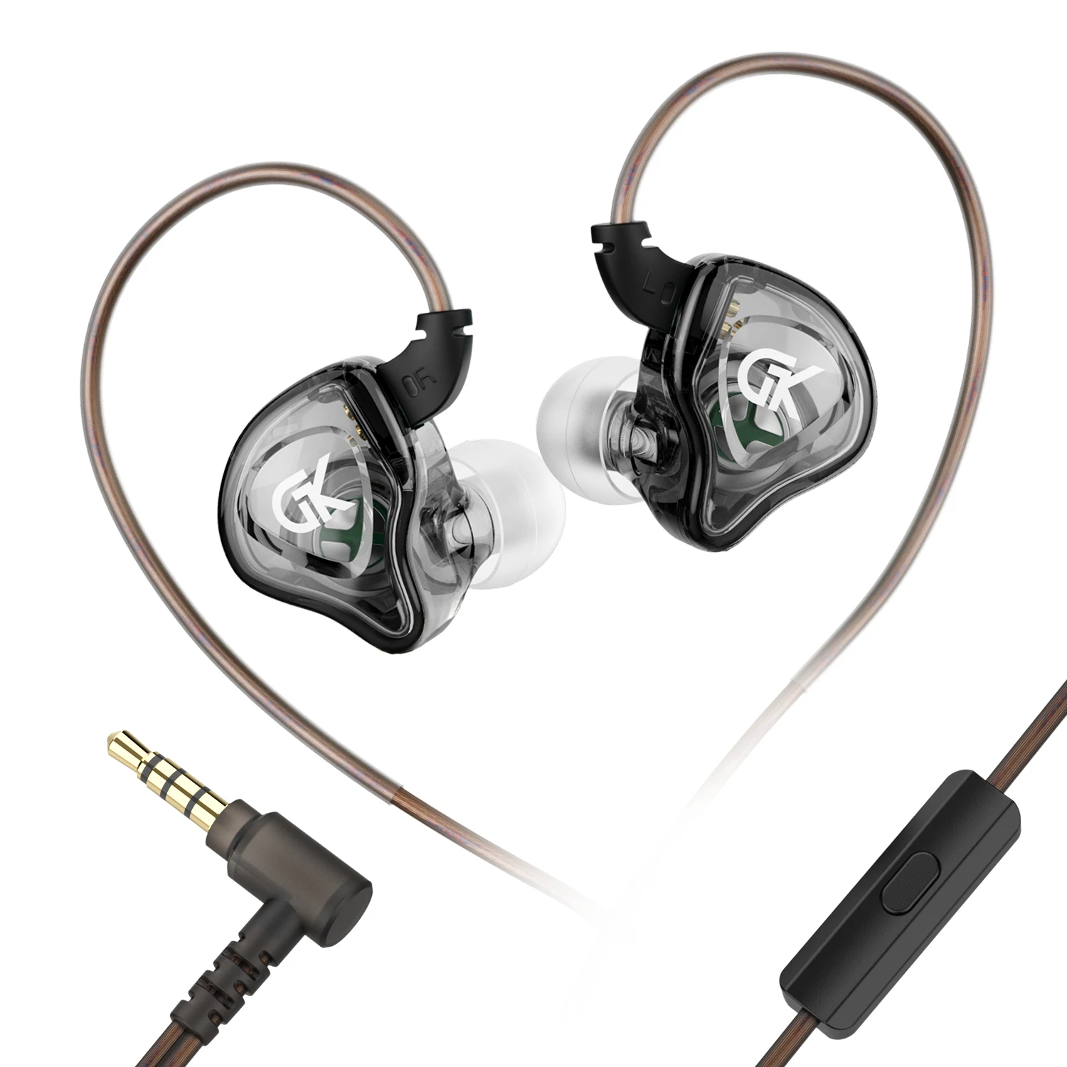 KZ GK AK8 Kulaklıklar Hifi Kulak İçi Süper Lineer Dinamik Sürücü Ağır Kablolu Kulaklıklar Bas Mobil Gürültü Önleyici Oyun Kulaklığı