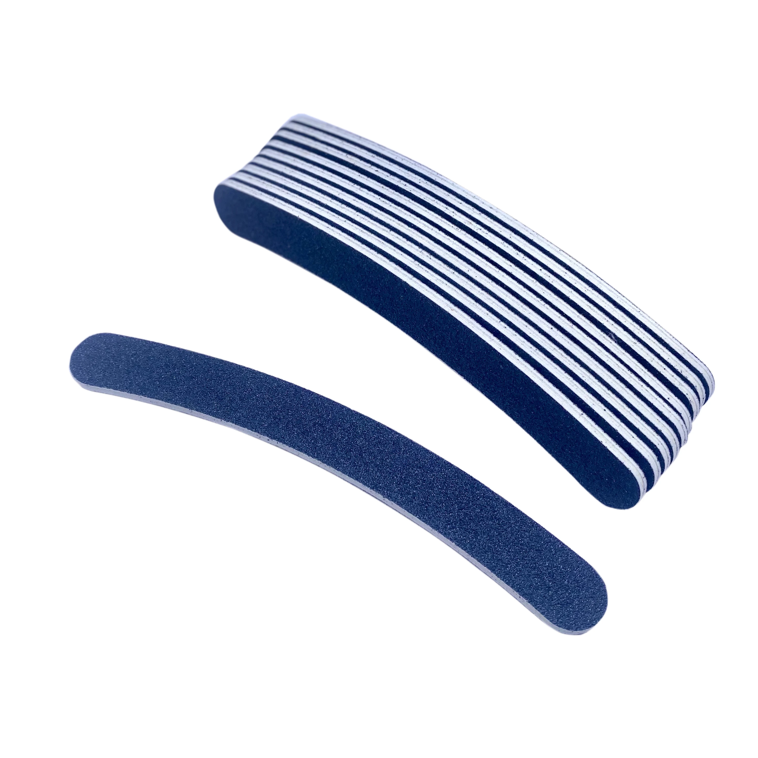 50 יח'\חבילה 80/80 נייל אמנות מלטש קובץ שחור נייר זכוכית מקצועי רחיץ פדיקור בננה מניקור כלים סט מרוט מעוקל