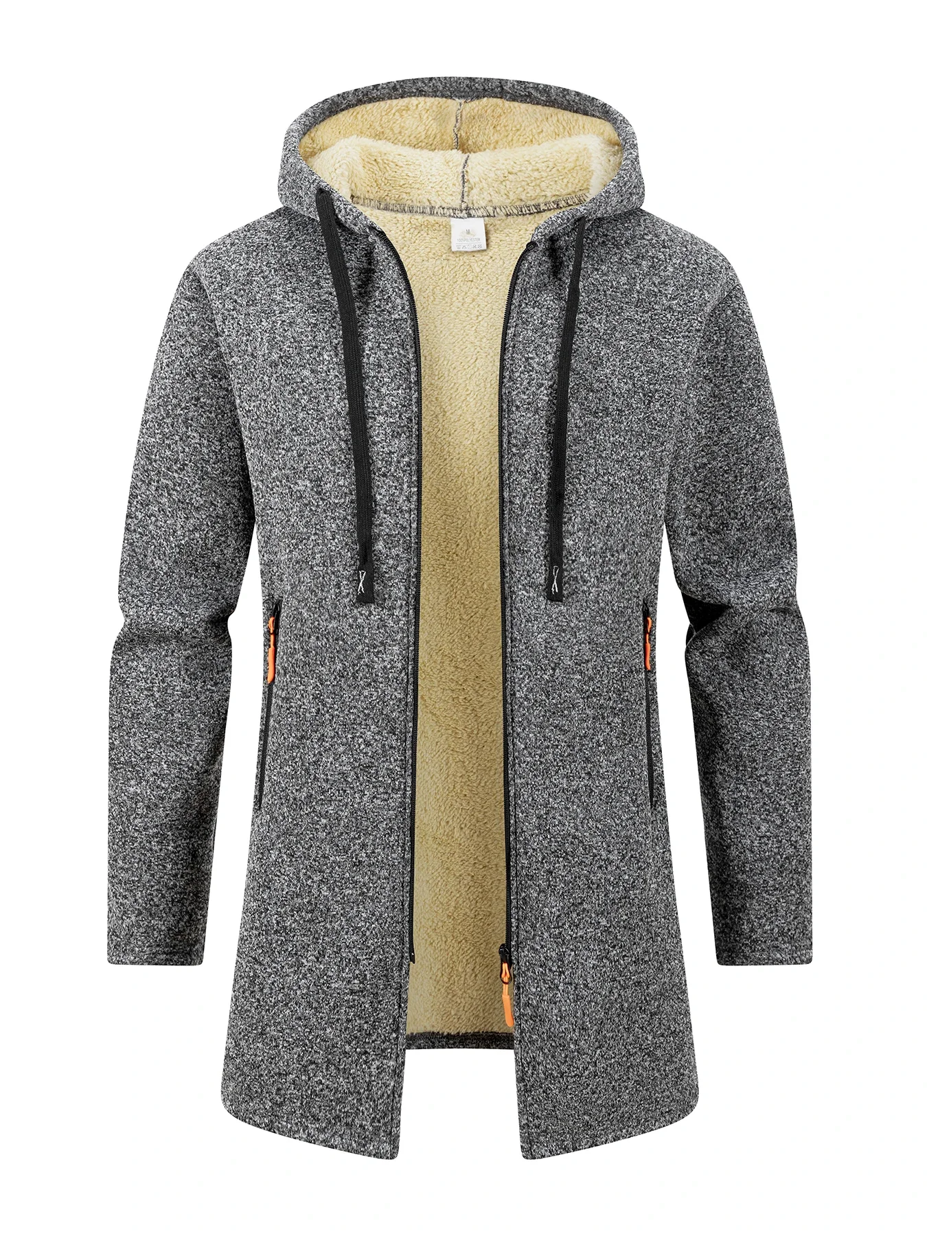 الرجال الشتاء سميكة منتصف طول جاكيت زيبرا غزل دافئ...