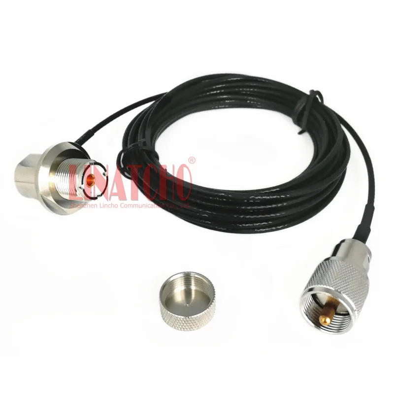 

5 Meters Black Low Loss Coaxial RG316 PL259 UHF Male to SO239 Female TM-271 FT-1807 Car Radio Antenna Cable