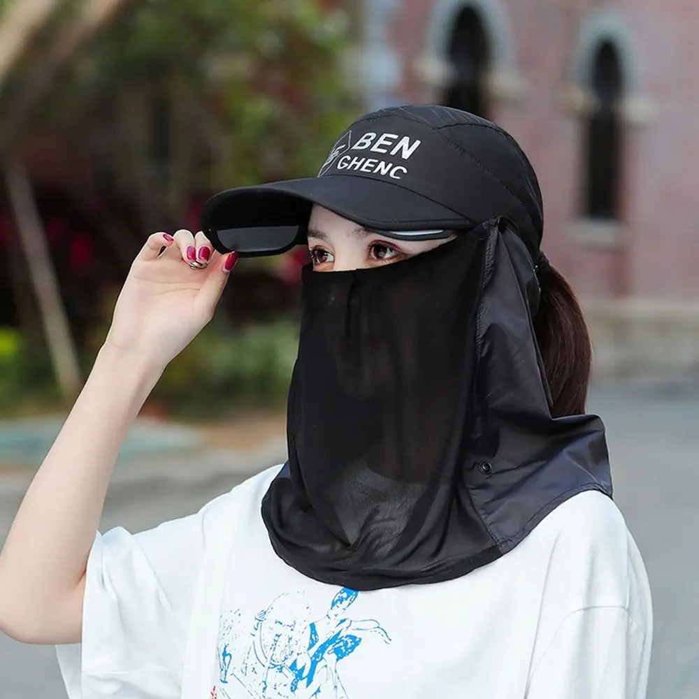 여성용 방진 야외 스포츠 모자, 보호 실드 모자, 통기성 자외선 차단, 자외선 차단, 아이스 실크 캡