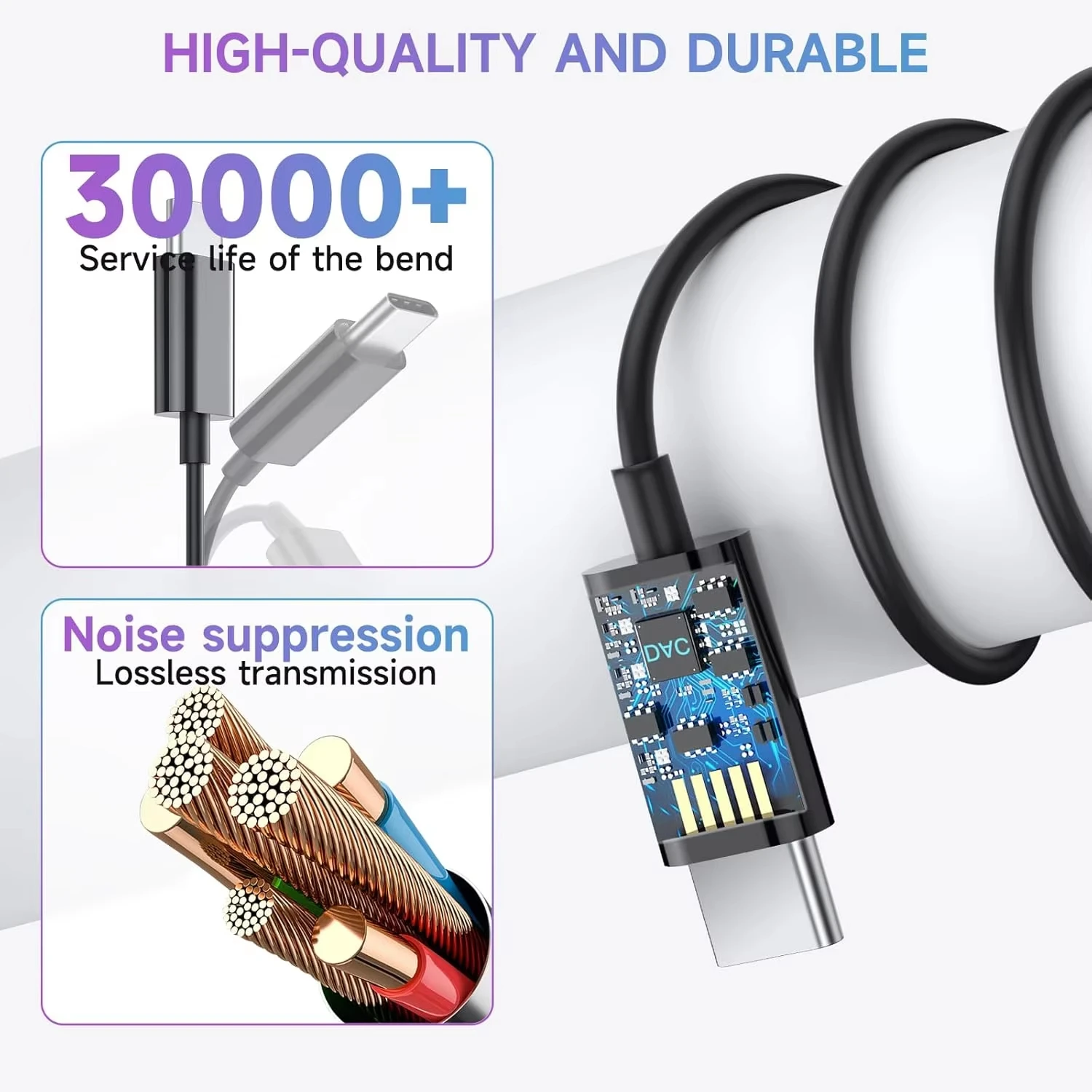 High-Fidelity USB-C Wired Earphones with Volume Control and Microphone