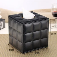 Creative Desktop Roll Paper Box, PU Leather Tissue Case, Cube Napkin Holder, Kitchen Pumping Tray, European Fashion Storage Box 2