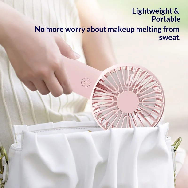 Compact 3-in-1 Portable USB Rechargeable Fan with Stand