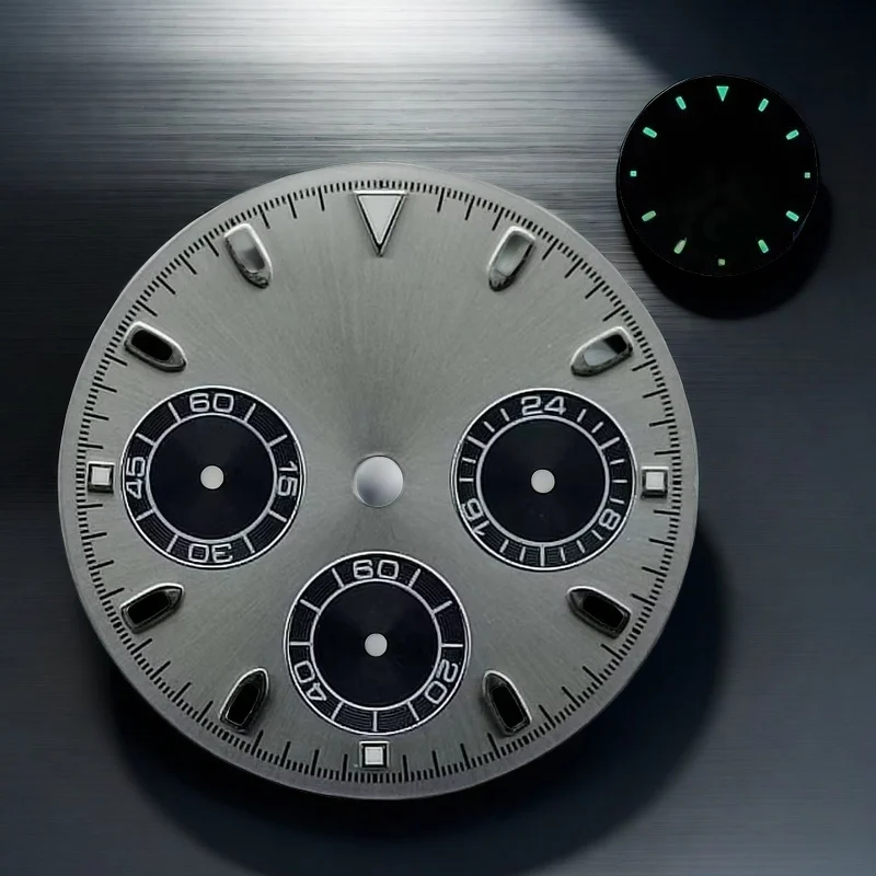 Enhanced Black and Multi-Color Dial for VK63 Movement with Date Display - 29mm