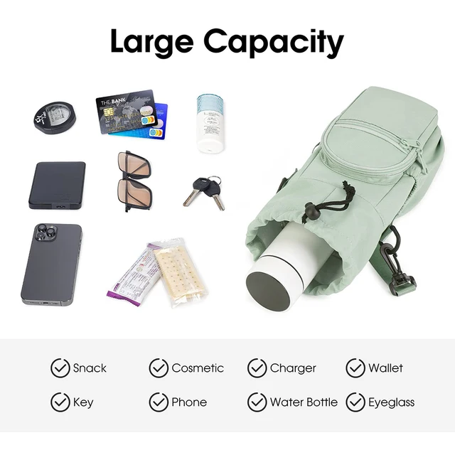 Insulated Water Bottle Bag Holder 40oz Crossbody for Thermos Neoprene Mug Vacuum Cup with Strap Pouch Protective Carrier Cover 5