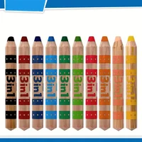 Multi-Talented Pencil woody 3 in 1 ARTY - Pack of 10 - Assorted Colors with Sharpener 2