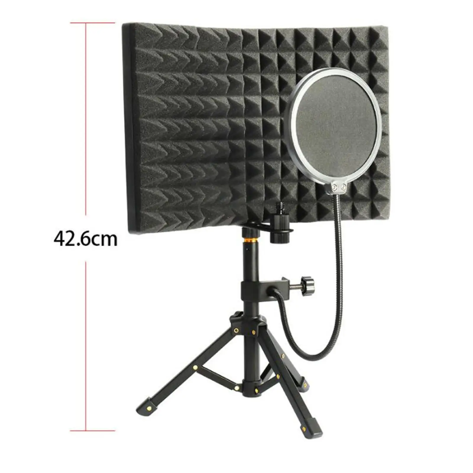 Microphone Isolation Screen with Tripod Stand for Studio Broadcasting Vocals