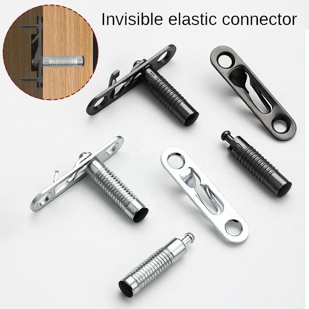 4Set Fixed Cabinet Board Connectors Elastic Connectors Hide Telescopic Lock Buckle Hardware Multifunction Board Grain Support