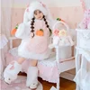 Children's Fashion Rabbit Plush Set with Bow Elements Winter New Cute Long Eared Hat Sweater Shorts Leg Set Rabbit Baby 1