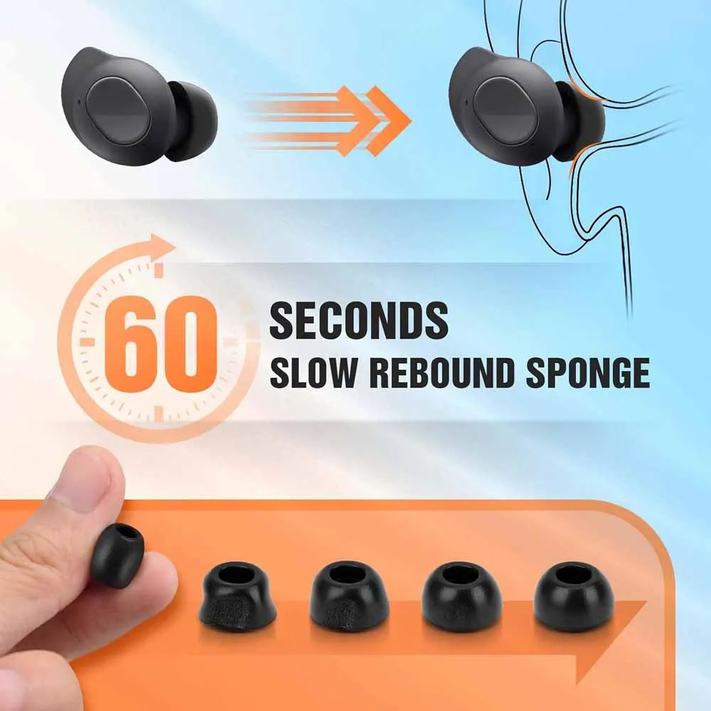 6PCS Memory Foam Ear Tips for Samsung Galaxy Buds fe Buds 2 Buds Plus Earphone Case Earbuds Eartips L M S