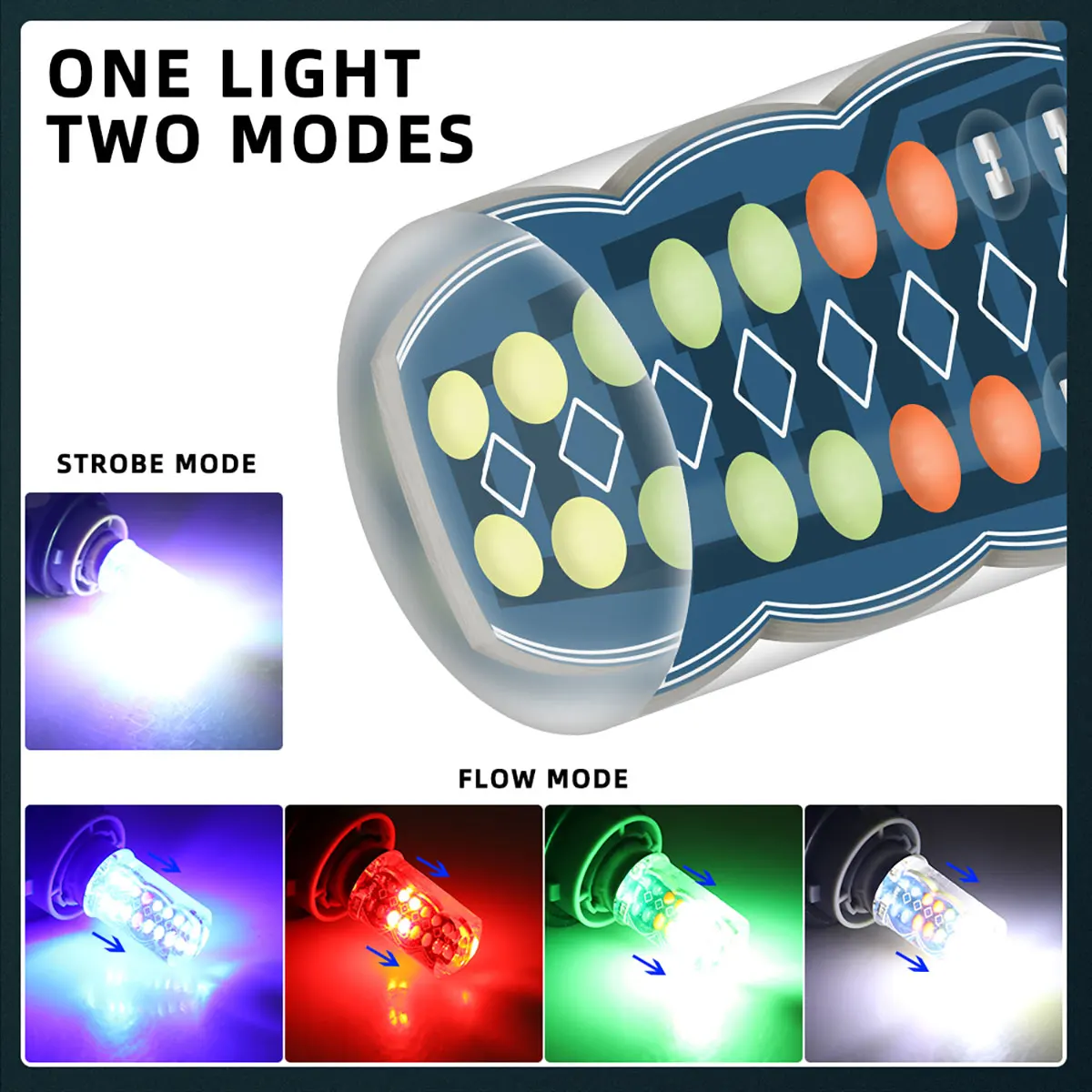 1157 RGB  극ũ LED , ڵ   ,  ̵ Ŀ , BAY15D P21/5W, 12V 6000K