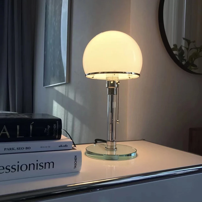 Sunrise oriental bedroom bedside table lamp simple light luxury sense of luxury reading desk lamp round simple white light