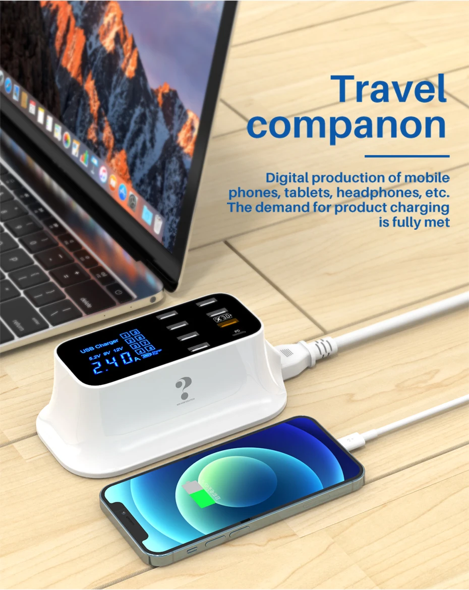 GaN Charger USB Type C PD120W 100W 65W Fast Charging QC4.0 3.0 Quick Charge for Macbook Laptop Tablet Xiaomi Lenovo iphone pro. charger 100w