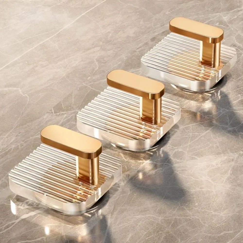 Luxury Gold Square Adhesive Hook - No-Drill Heavy-Duty Wall-Mounted Towel Hanger