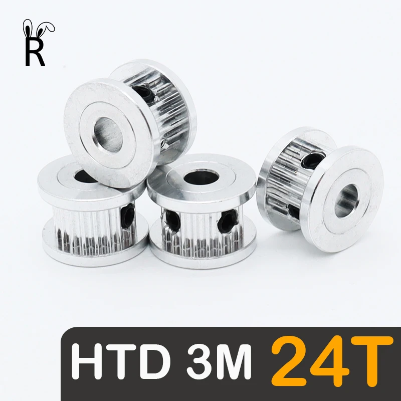 HTD 3M 24Teeth Synchronous Wheels Bore 4/5/6-12/14/15mm 3M Timing Pulley 24 Teeth Gear Belt Width 6/10/15/20mm HTD3M Pulleys 24T