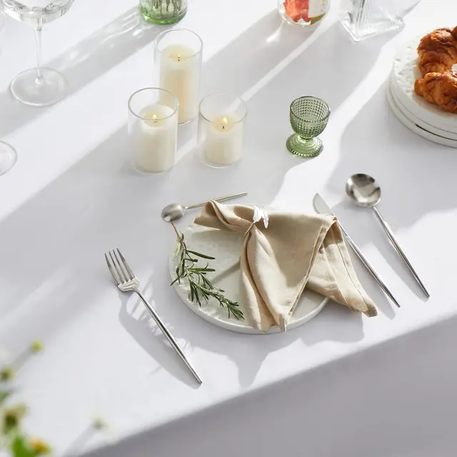 Nappe rectangulaire solide, couverture de Table en tissu Polyester lavable pour mariage, fête d'anniversaire, réception de Banquet 6