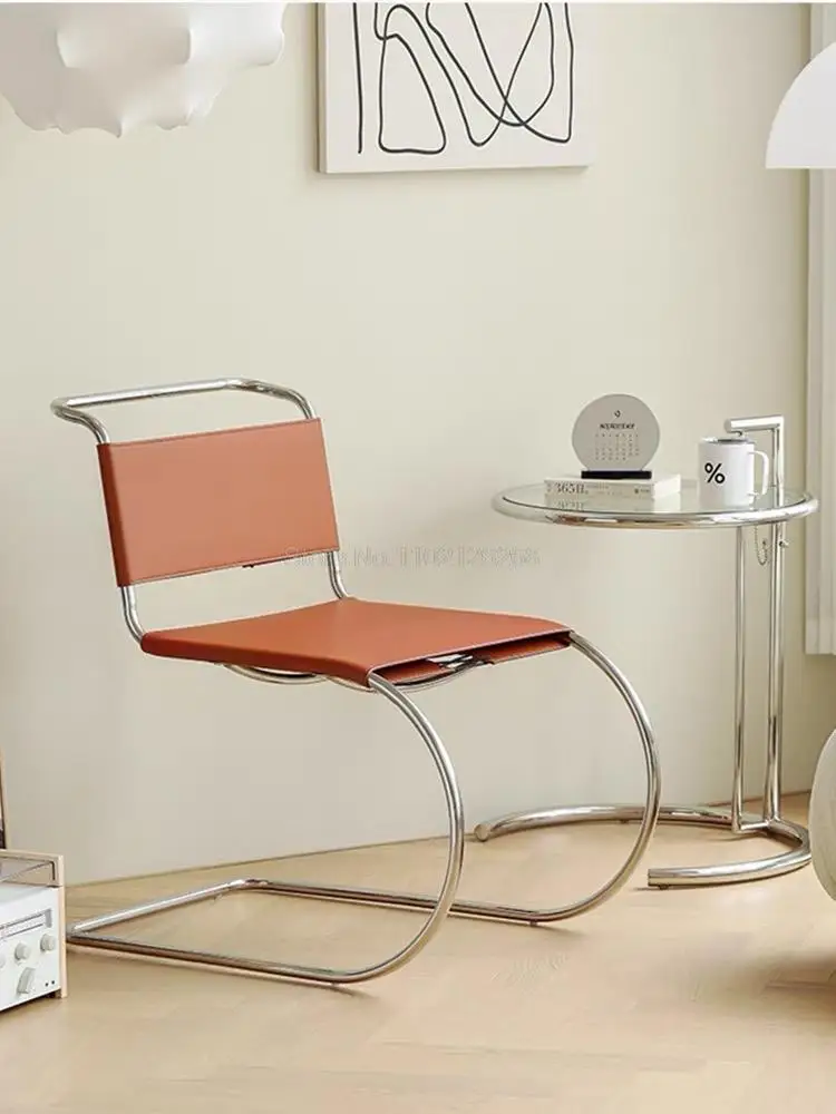 

Minimalist Nordic Stainless Steel Dining Chair Without Armrest Modern and Simple Antique Furniture Sofa Back Bedroom Home