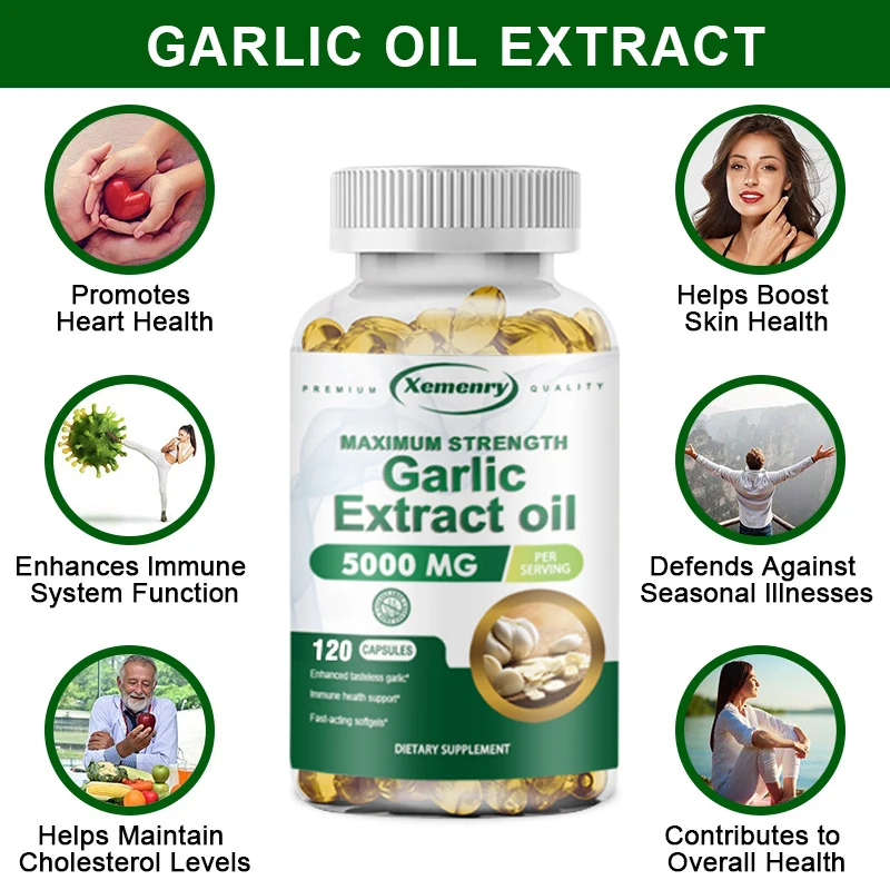 black seed oil capsules Garlic Oil Capsules for Immune and Cardiovascular Cholesterol Health Enhances Immunity