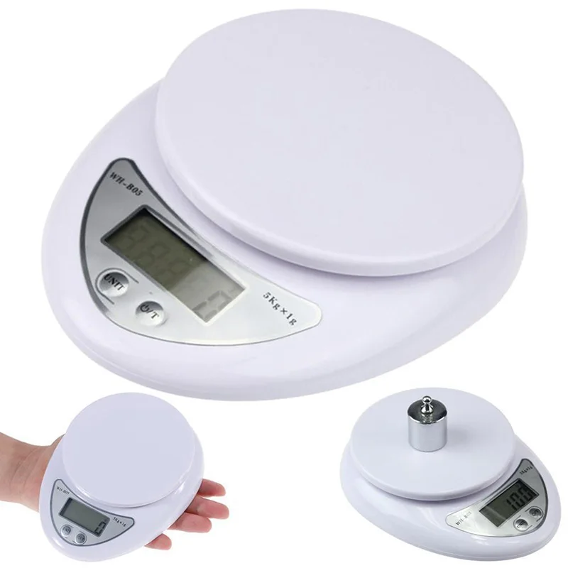 LED Electronic Scales Measuring Weight Digital Scale Portable Kitchen supplies Food Balance 1Pcs 5kg/1g Electronic Scales