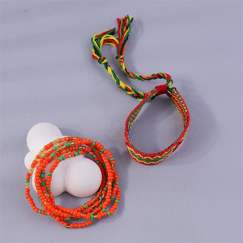 Mode handgemachte Perlen Fußkettchen Stickerei geflochtene Fußkettchen Armbänder am Bein für Frauen Mädchen Sommer Strand Urlaub Schmuck Geschenke – Detail 4