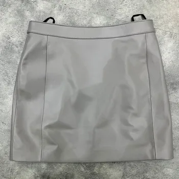 Sheepskin Leather Skirt Women 2024 Fashion New High Waist Skirt Spring Autumn Slim Mini Skirt Genuine Leather Shorts Boots Y2k 11